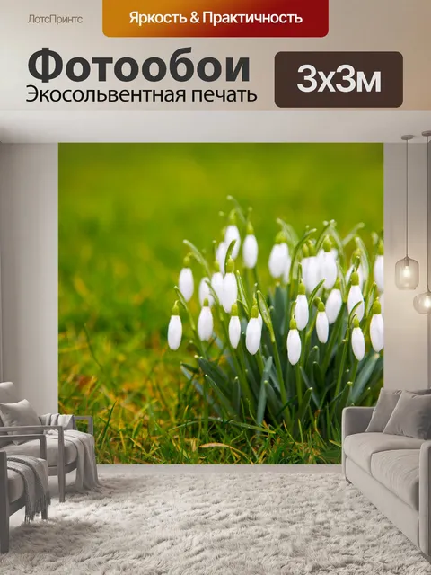 Фотообои Подснежники
