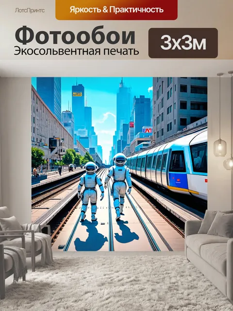 Фотообои город в стиле ретрофутуризм