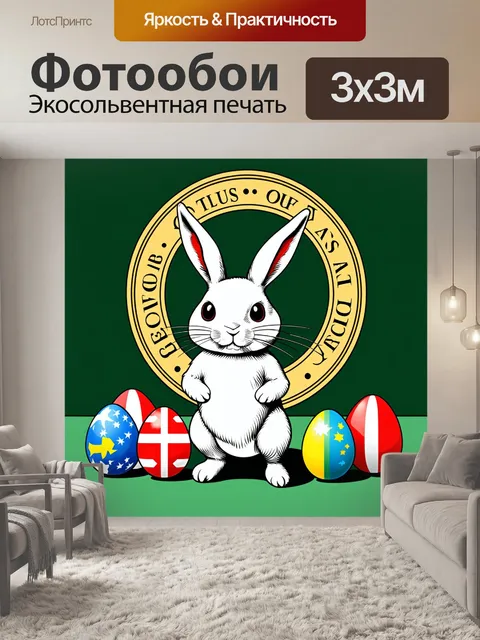 Фотообои русский: пасхальный заяц