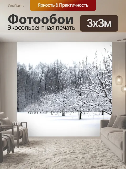 Фотообои Заснеженные Зимний сад