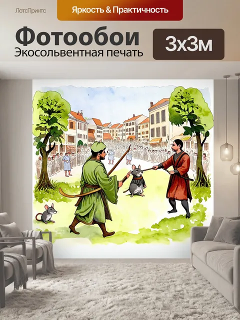 Фотообои этнографическая иллюстрация с элементами фольклора