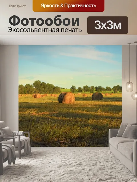 Фотообои Очистка поля. Соломы.