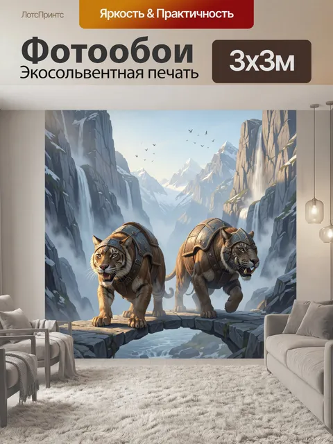 Фотообои Бронированные тигры в горном ущелье