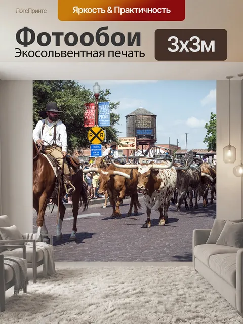 Фотообои Крупный рогатый скот Драйв для туристов