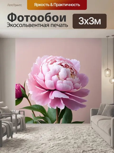 Фотообои пионы в стиле минимализм