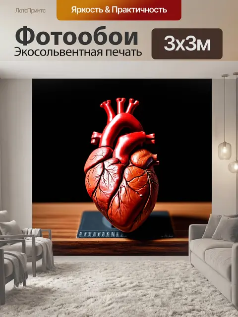 Фотообои потрясающий вид на анатомическую модель человеческого сердца