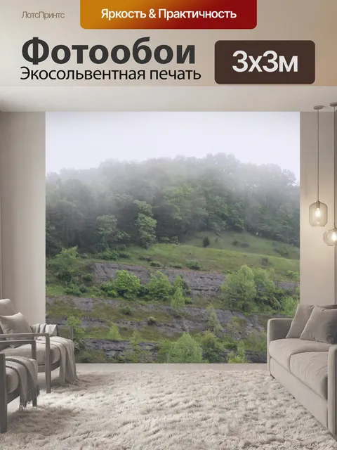 Фотообои Туманный склон горы