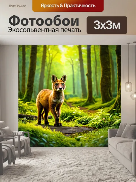 Фотообои звери в волшебном лесу