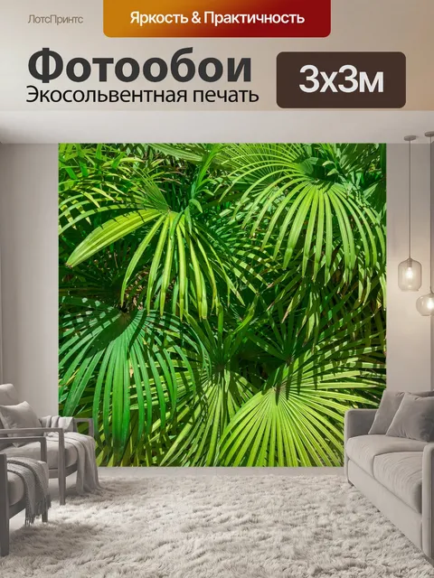 Фотообои Зеленые пальмовые листья фон