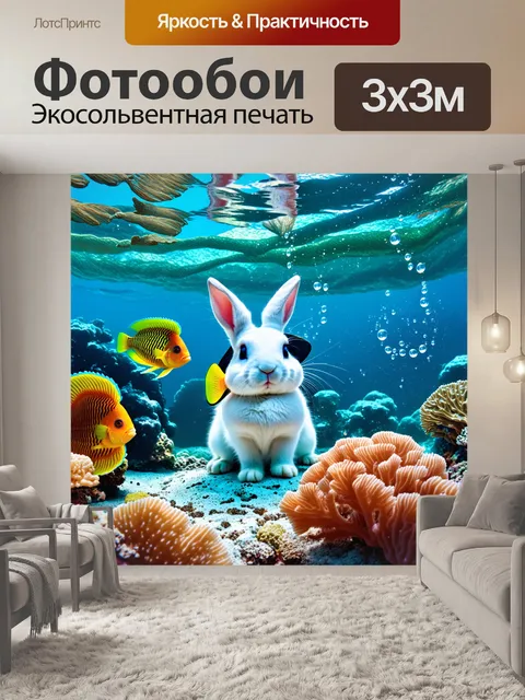 Фотообои подводный мир, где живут странные и чудесные существа, такие как морские коньки и разноцветные рыбы