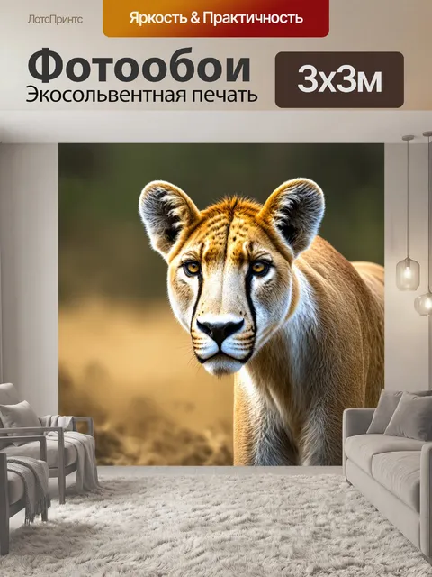 Фотообои животные в стиле модерн, минималистичные изображения диких животных, нейтральные цвета, акцент на текстурах