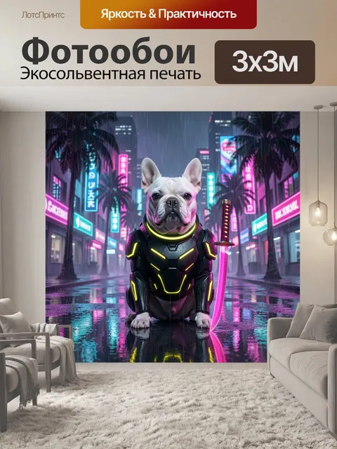 Фотообои Футуристический бульдог с мечом