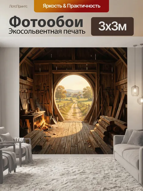 Фотообои Старинное хозяйство с видом на деревню