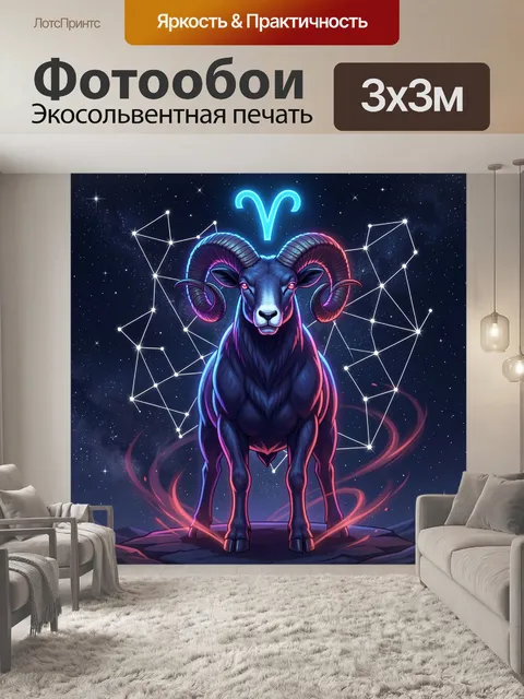 Фотообои Неоновый астрознак Овна
