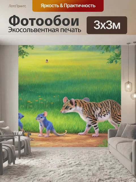 Фотообои с мышью и мышатами