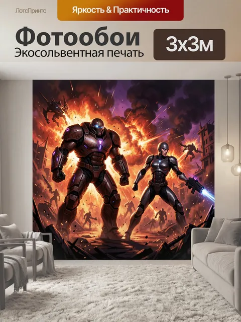 Фотообои Футуристические бойцы в бою