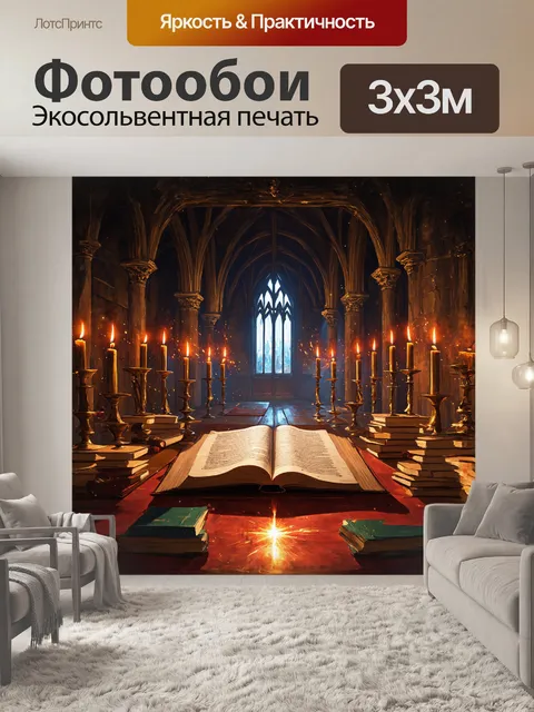 Фотообои внутри заклинательного зала хогвартса