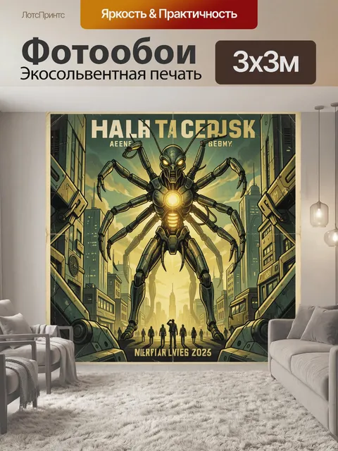 Фотообои Гигантский робот в городе