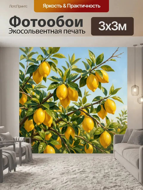 Фотообои Лимоны на ветвях дерева