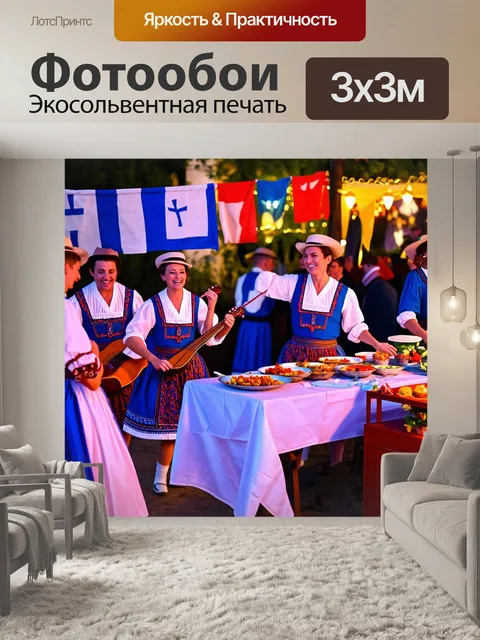 Фотообои греция, греки на празднике, танцы в народных костюмах, музыкальные инструменты, традиционные блюда на…