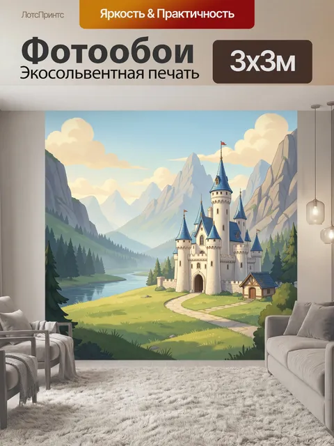 Фотообои Сказочный замок в горах