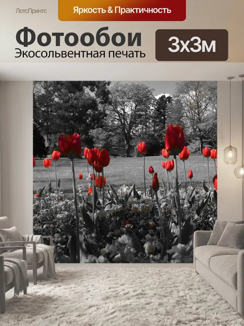 Фотообои Красные тюльпаны