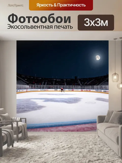 Фотообои хоккейный матч под звездами