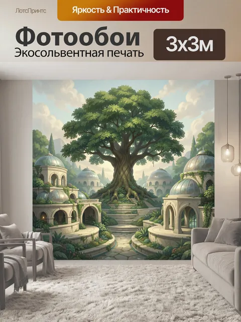 Фотообои Сказочный сад с могучим деревом