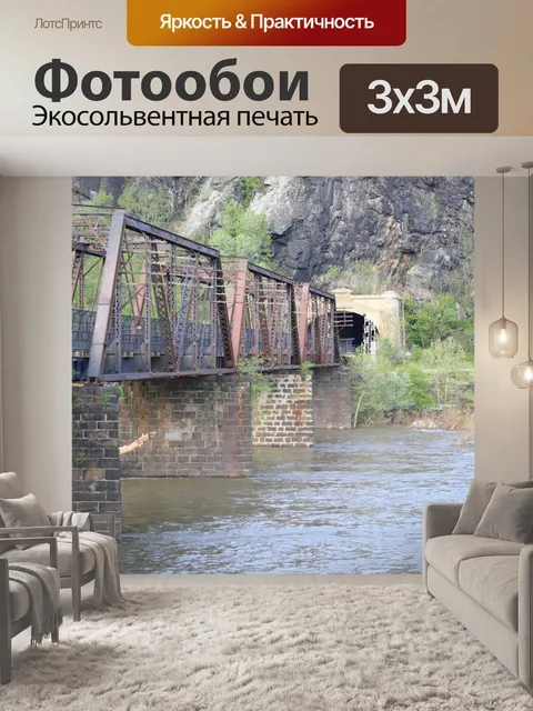 Фотообои Горный Поезд Tunnel