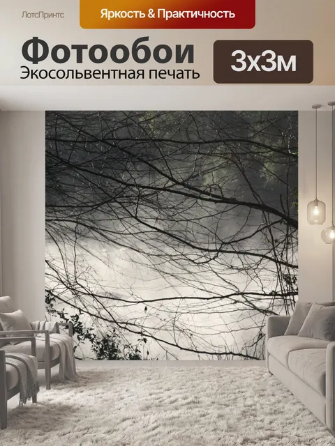 Фотообои Реки Туман через деревья