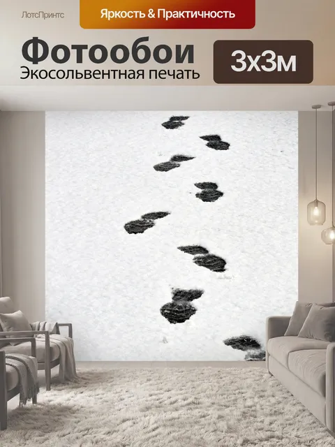 Фотообои Следы на снегу