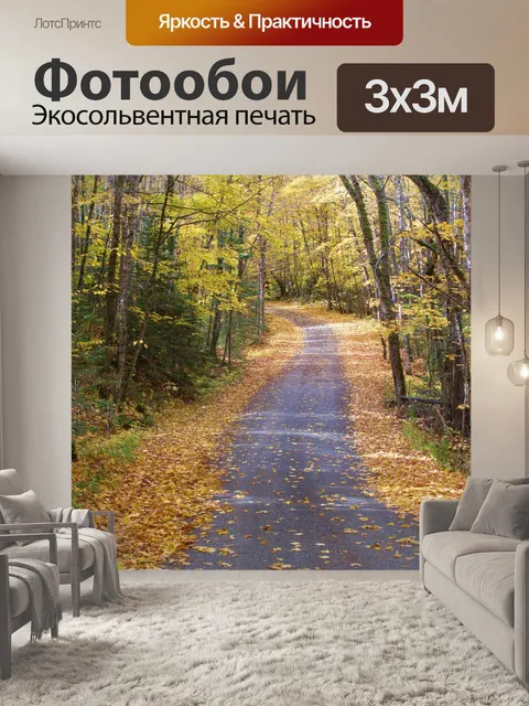 Фотообои Красивая дорога страны, в осень