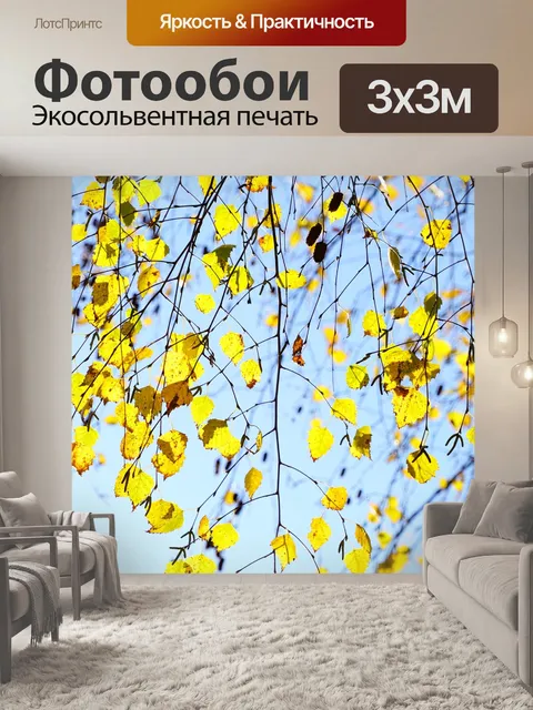 Фотообои Березовые листья
