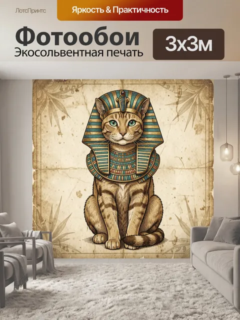 Фотообои Кот в египетском головном уборе