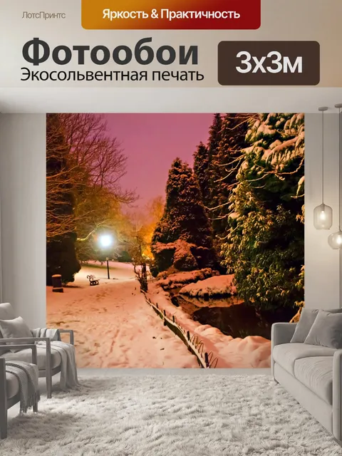 Фотообои В ночь на парк - зимнего сезона