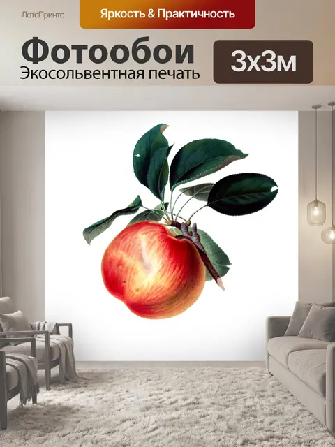 Фотообои Яблочное винтажное ботаническое искусств